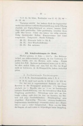 III. Schußverletzungen der Brust.