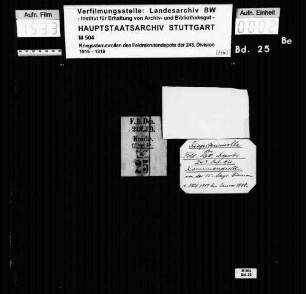 Kriegsstammrolle der Kommandierten der 15. bayerischen Division