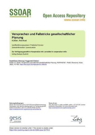 Versprechen und Fallstricke gesellschaftlicher Planung