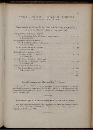 Notizie concernenti i servizi del Ministero e gli Istituti che ne dipendono.