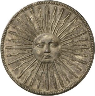 Medaille mit Darstellung der Sonne und der Sonnenverehrung