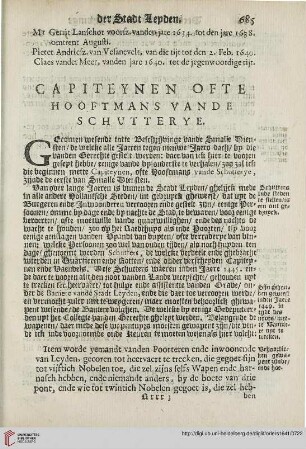 Capiteynen ofte Hooftmans vande Schutterye