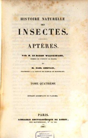 Histoire naturelle des Insectes : aptères ; ouvrage accompagné de planches, 4