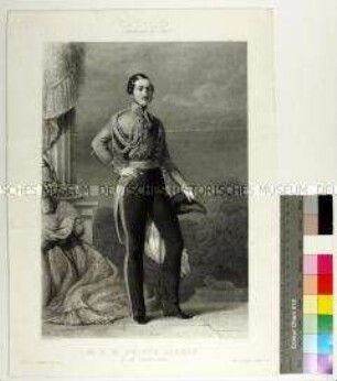 Porträt des britischen Prinzgemahls Albert Prinz von Sachsen-Coburg und Gotha während seines Aufenthaltes auf Schloss Eu nach einem Gemälde von Franz Xaver Winterhalter