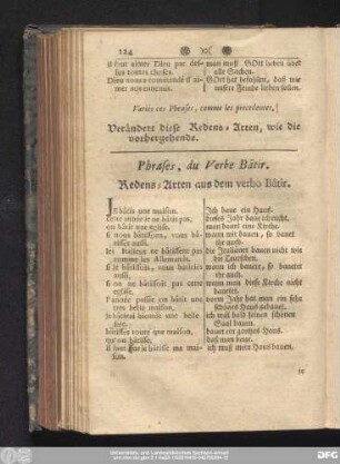 Phrases, du Verbe Bâtir. Redens-Arten aus dem verbo Bâtir.