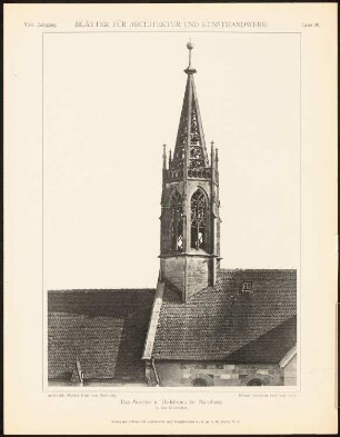 Münster, Heilsbronn: Ansicht Dachreiter (aus: Blätter für Architektur und Kunsthandwerk, 21. Jg., 1908, Tafel 98)