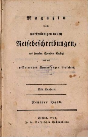 William Blighs, Kapitains von der Großbritannischen Flotte, Reise in das Südmeer : welche mit dem Schiffe Bounty unternommen worden ist, um Brotbäume nach den Westindischen Inseln zu verpflanzen ; Aus dem Englischen