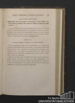 Titre Ier. Pépinière d'arbres porestiers a feuilles caduques.