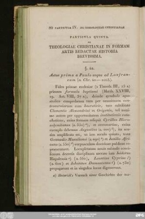 Particula Quinta. De Theologiae Christianae In Formam Artis Redactae Historia Brevissima.