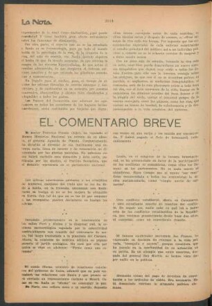 El comentario breve