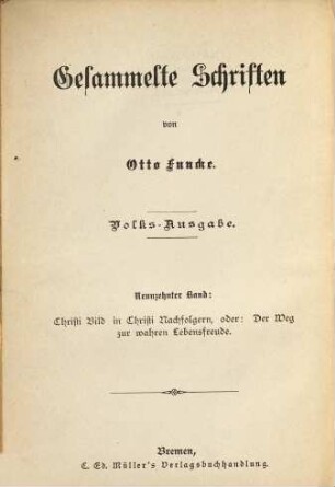 Gesammelte Schriften, 19