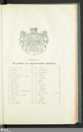 Kapitel VII. Verzeichnis der angeheirateten Familien