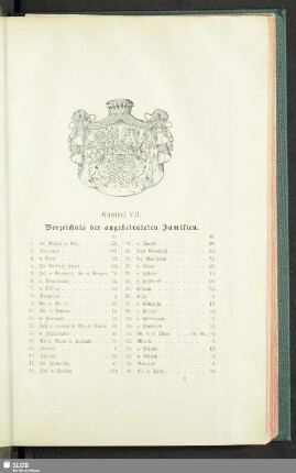 Kapitel VII. Verzeichnis der angeheirateten Familien