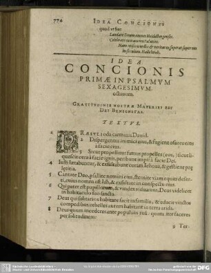 Idea Concionis Primae In Psalmum Sexagesimum octavum