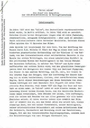 Inhaltsangabe/Presseinformation (Auszug)