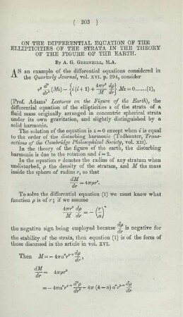 On the differential equation of the ellipticities of the strata in the theory of the strata in the theory of the figure of the earth.