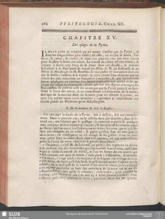 Chapitre XV. Des usages de la Pyrite
