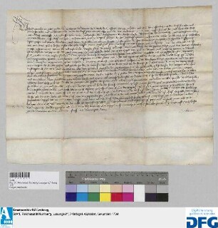 Das Landgericht des Burggraftums Nürnberg stellt ein Vidimus aus von der Urkunde des Herzogs Swantibor von Pommern d.d. 14 Mai 1391.