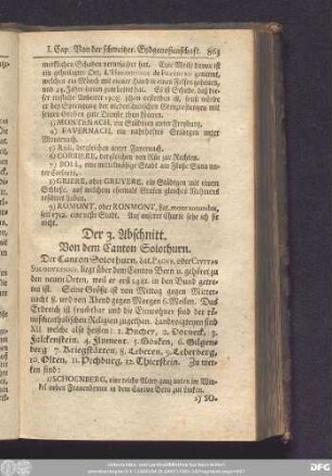 Der 3. Abschnitt. Von dem Canton Solothurn.
