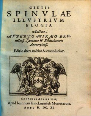 Gentis Spinvlae Illvstrivm Elogia