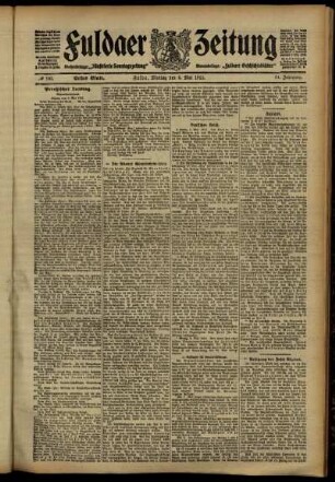 Erste Ausgabe vom Montag, den 06. Mai 1912.