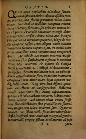 Oratio de studiis doctrinae Christianae