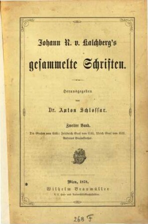 Johann Ritter von Kalchberg's Gesammelte Schriften, 2
