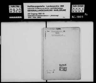Firma Straus & Co. oHG, Bankhaus in Karlsruhe Käufer: Emil Schneider, Kaufmann Eheleute in Ettlingen Lagerbuch-Nr. 230 Karlsruhe