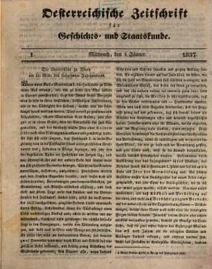 Österreichische Zeitschrift für Geschichts- und Staatskunde. 3. 1837