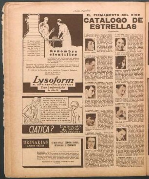 Catálogo de estrellas : El firmamento del cine