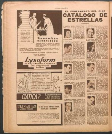 Catálogo de estrellas : El firmamento del cine