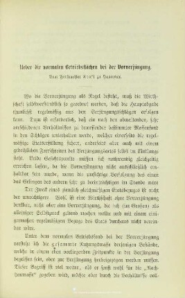 I.6. Ueber die normalen Betriebsflächen bei der Vorverjüngung
