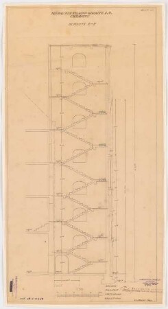 Fabrik Sigmund Goeritz AG, Chemnitz: Projekt vom 24.1.1925, Schnitt E-F 1:100