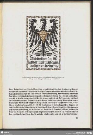 Exlibris der Bibliothek des St. Katharinenmuseums in Oppenheim