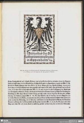 Exlibris der Bibliothek des St. Katharinenmuseums in Oppenheim