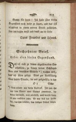 Sechzehnter Brief. Ueber eben diesen Gegenstand.