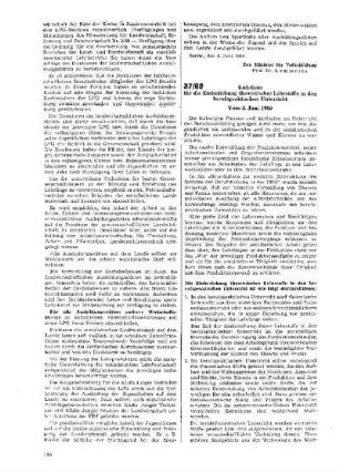 Richtlinie für die Einberufung theoretischer Lehrstoffe in den berufspraktischen Unterricht : 37/60 vom 3. Juni 1960
