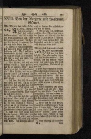 XVIII. Von der Vorsorge und Regierung Gottes.