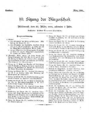 10. Sitzung der Bürgerschaft.