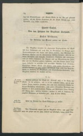 Viertes Capitel. Von den Pflichten des Magistrats überhaupt.