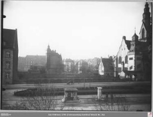 Vom Hohenzollernplatz 18 auf das unbebaute Gelände östlich der Matthäuskirche (heute Friedrich-Ebert-Anlage 13)