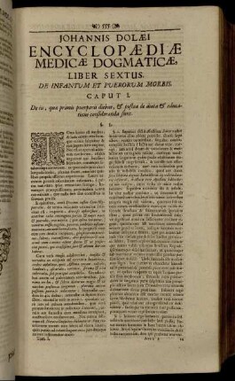 Liber Sextus. De Infantum Et Puerorum Morbis.