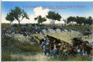 Oschatz. K.S. 1.Ulanen-Regt. No.17 - Besetzung ein. Feuerstellung