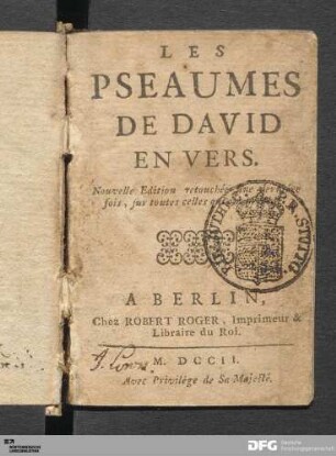 Les Pseaumes De David En Vers