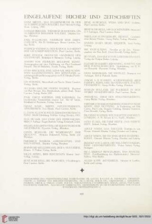 Eingelaufene Bücher und Zeitschriften