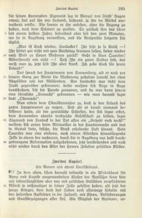 Zweites Kapitel. Ein Roman und etwas Unerklärbares
