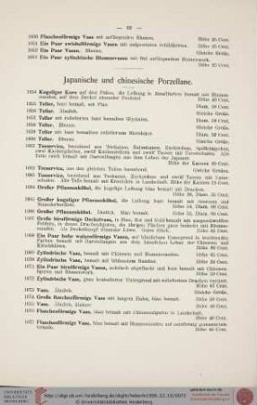 Japanische und chinesische Porzellane (Nr. 1654-1798)