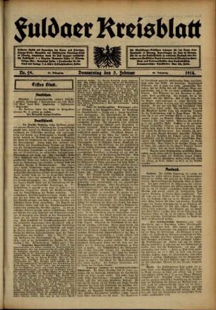 Ausgabe vom Donnerstag, den 05. Februar 1914.