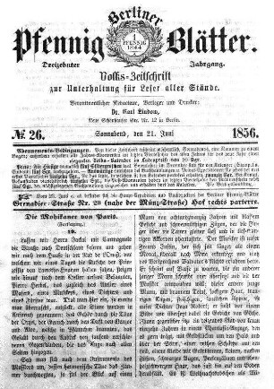 No. 26, Sonnabend, den 21. Juni