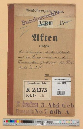 Wiederaufbau-Gesellschaft für Realkredit mbH.- Sitzungen des Aufsichtsrats und des Finanzausschusses